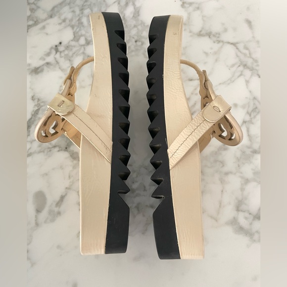 Tory Burch Miller Cloud Lug Sandals Size 8 Cream - Picture 10 of 10